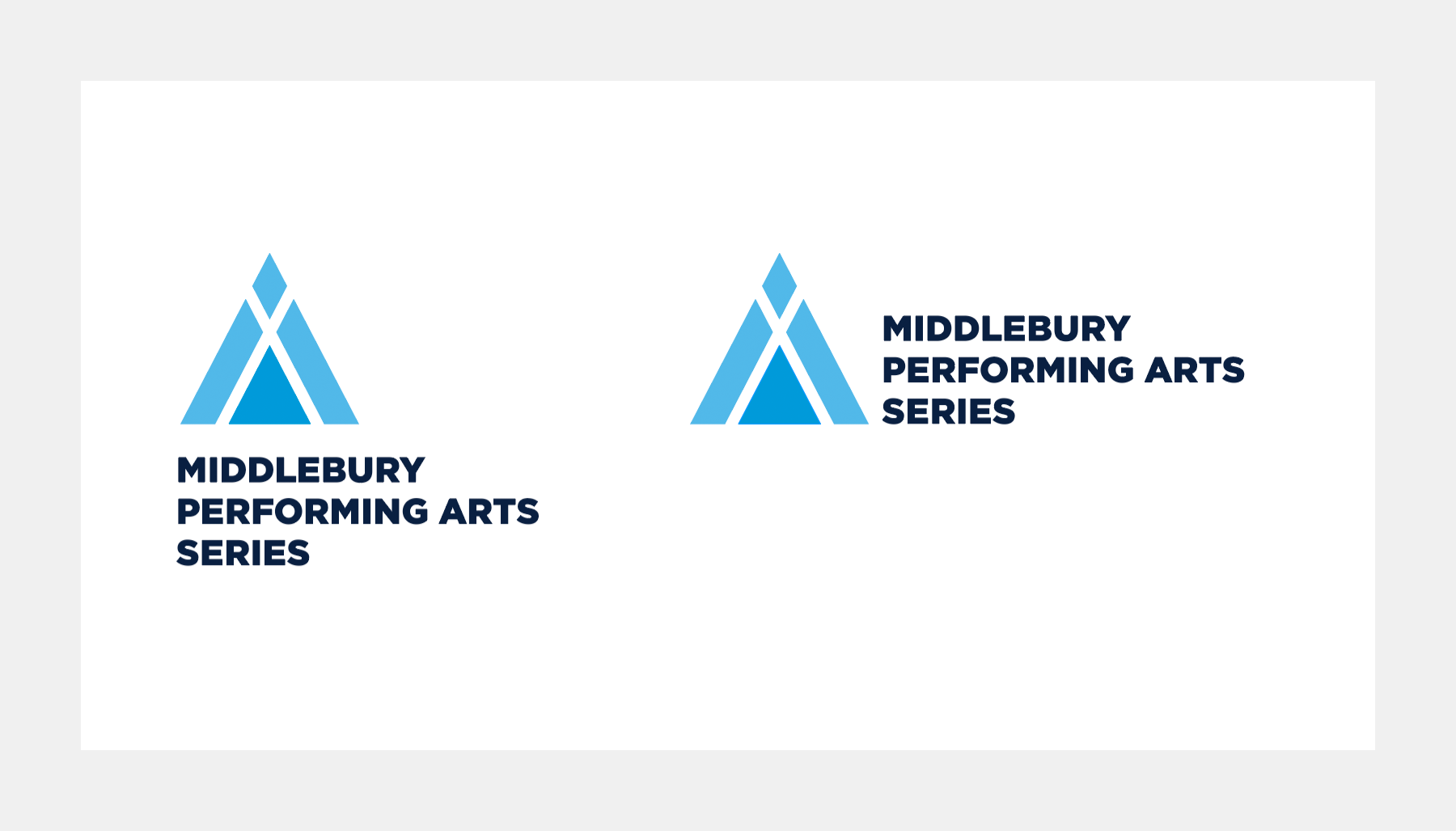 The final Performing Arts Series logo with new typography in place
