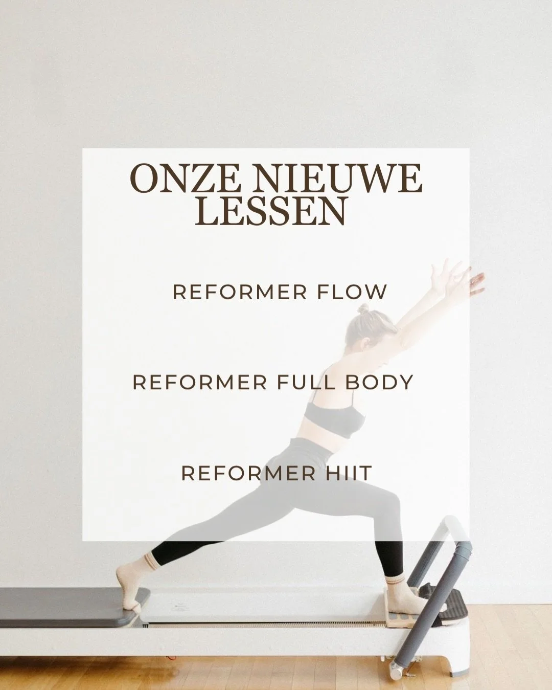 Nieuwe lessen 🤩 Nieuwe energie ✨

Elke les heeft een andere focus, vibe en intensiteit &mdash; maar allemaal met die typische ReformLab energy 🤍

Flow &bull; Full Body &bull; HIIT

Bekijk het nieuwe rooster op onze website 📆

Welke les past het me