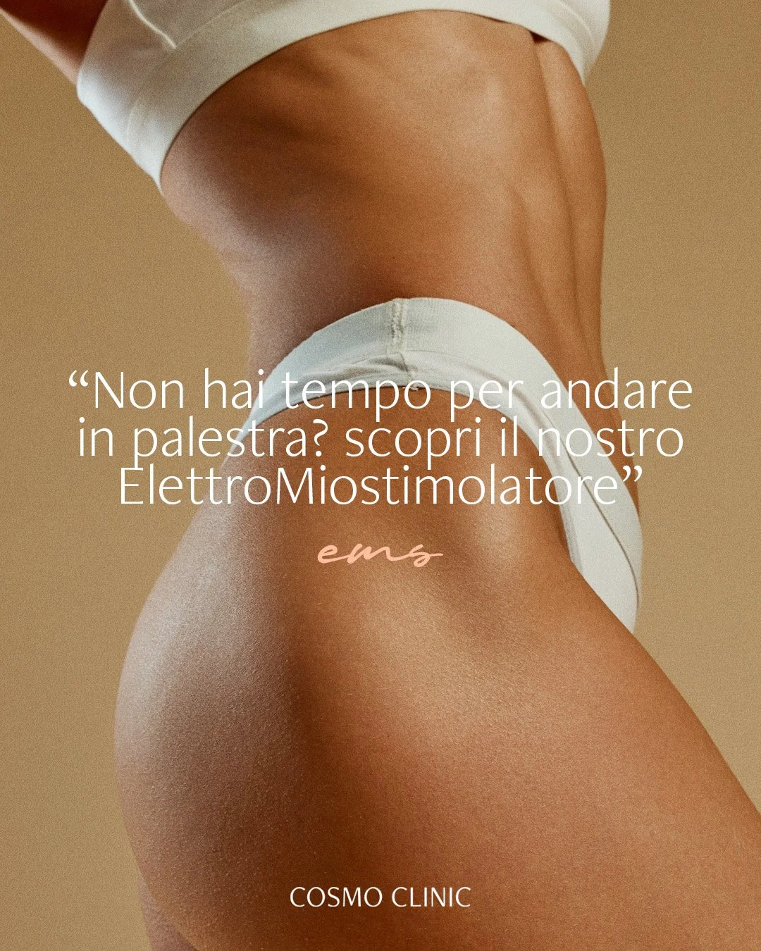 L'EMS non &egrave; magia. &Egrave; tecnologia. 

L'Elettrostimolazione Muscolare stimola i muscoli tramite impulsi elettrici controllati, simulando una contrazione muscolare intensa e profonda, come se stessi facendo un allenamento intenso, ma senza 