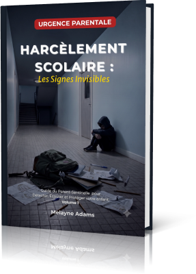 Couverture d'un livre sur le harcèlement scolaire avec une image d'un enfant assis dans un couloir sombre.