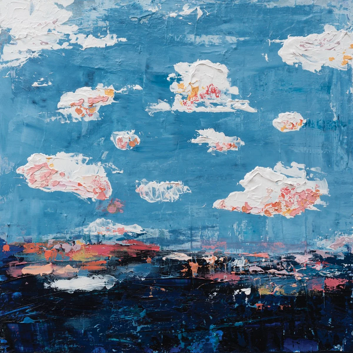 Sun Chaser, original acrylic painting, 12x12"