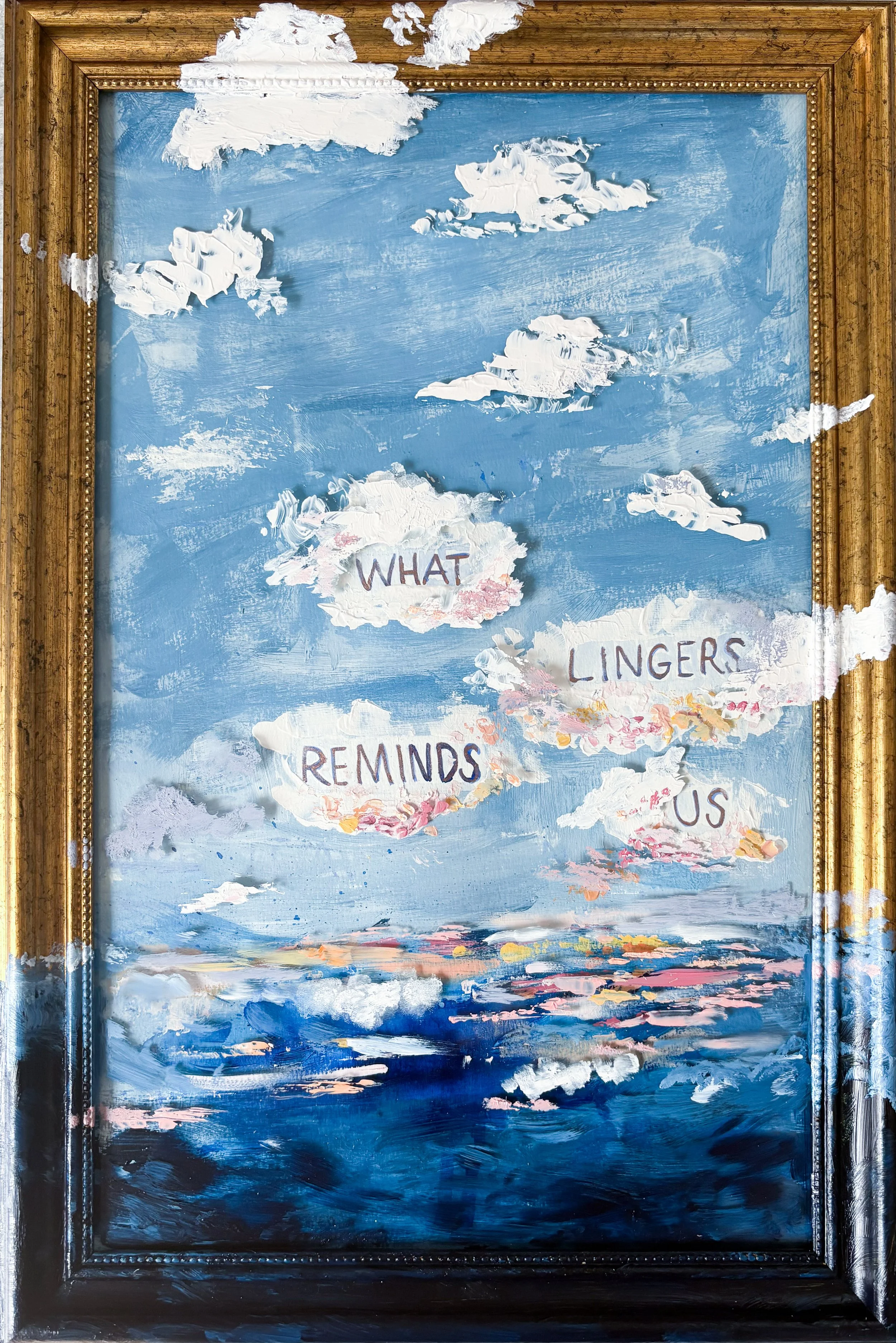 What Lingers Reminds Us, original painting 12x18