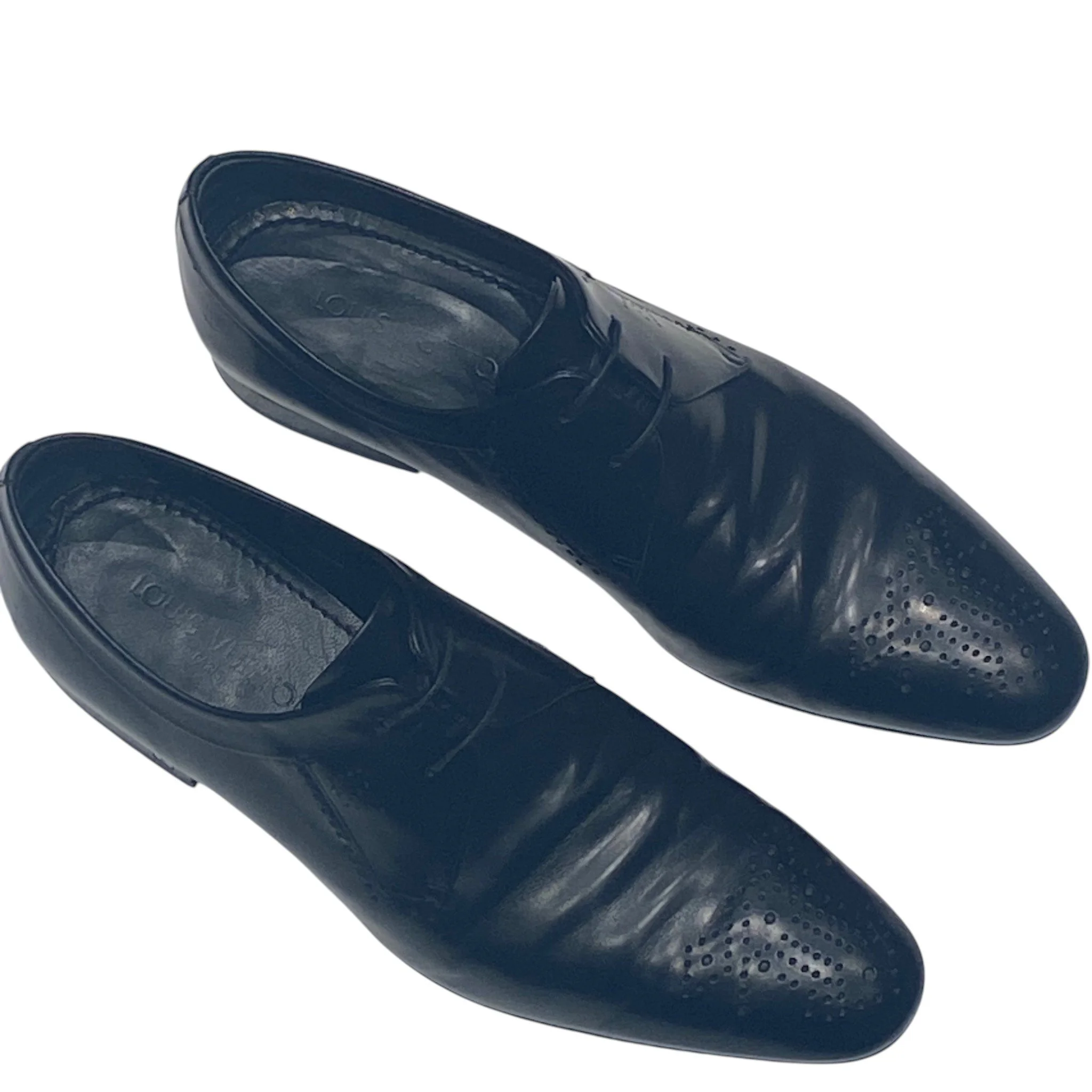 Louis Vuitton Black Patent Lace Up Leather Derby’s