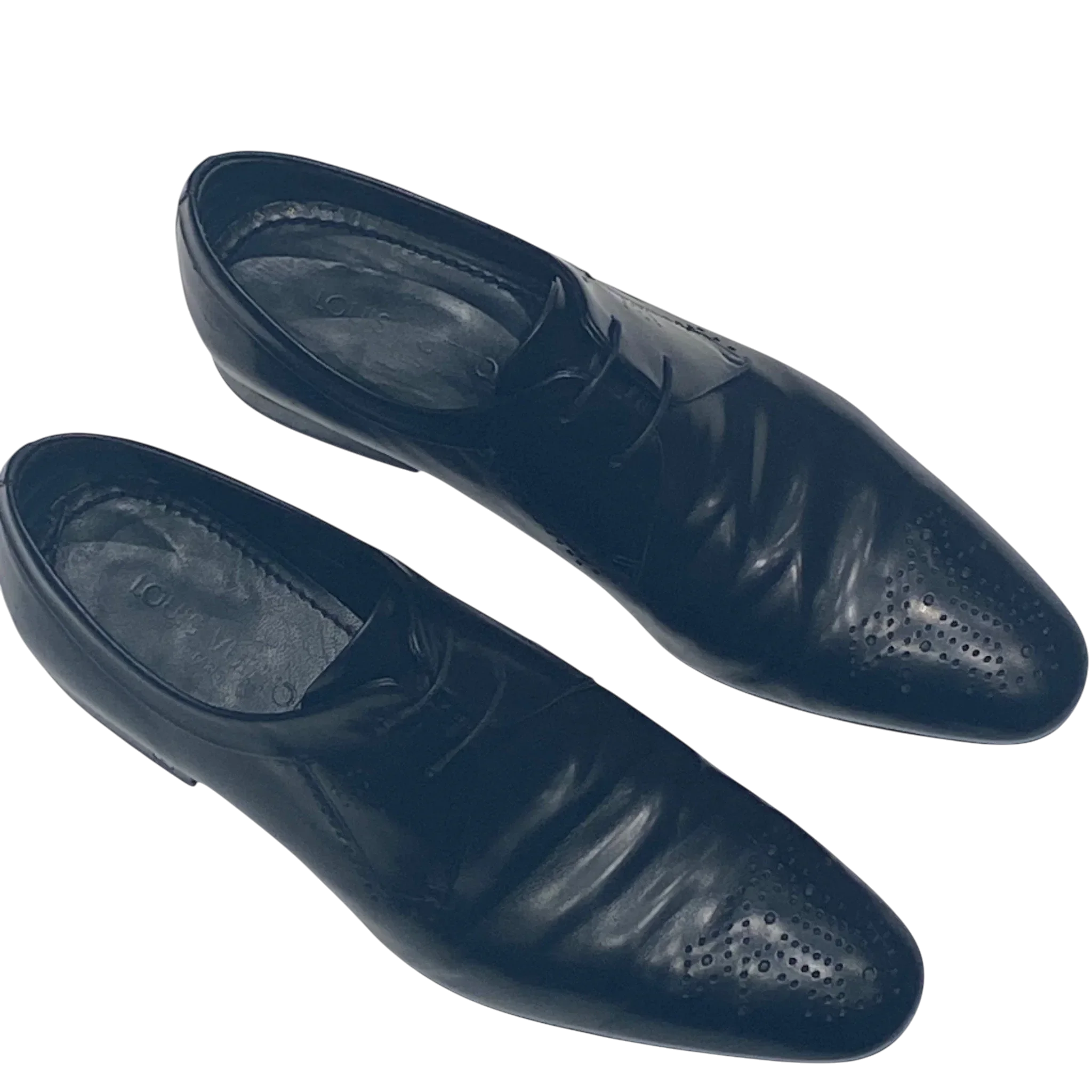 Louis Vuitton Black Patent Lace Up Leather Derby Shoes - 8.5UK