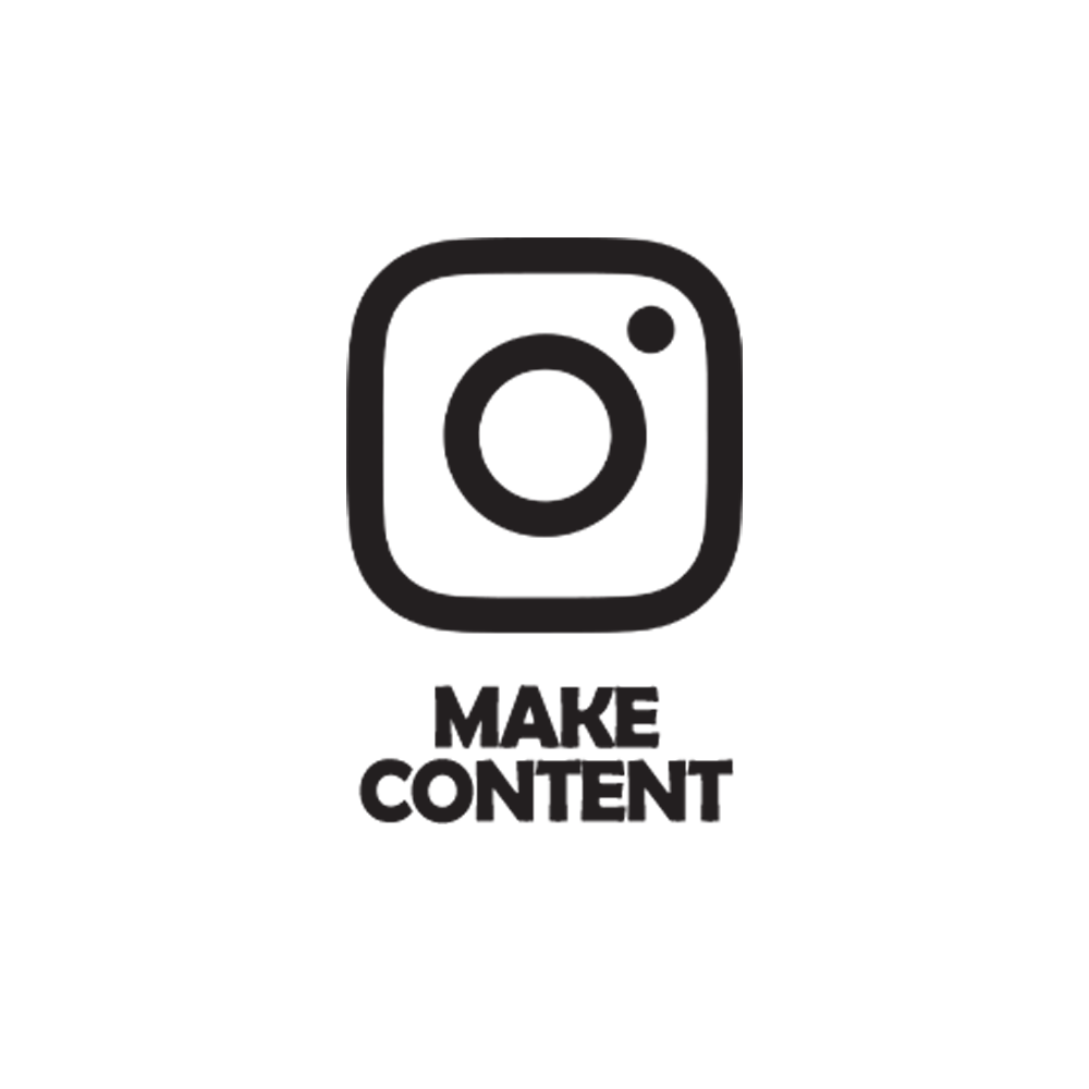 Instagram logo with the words "Make Content" below it.