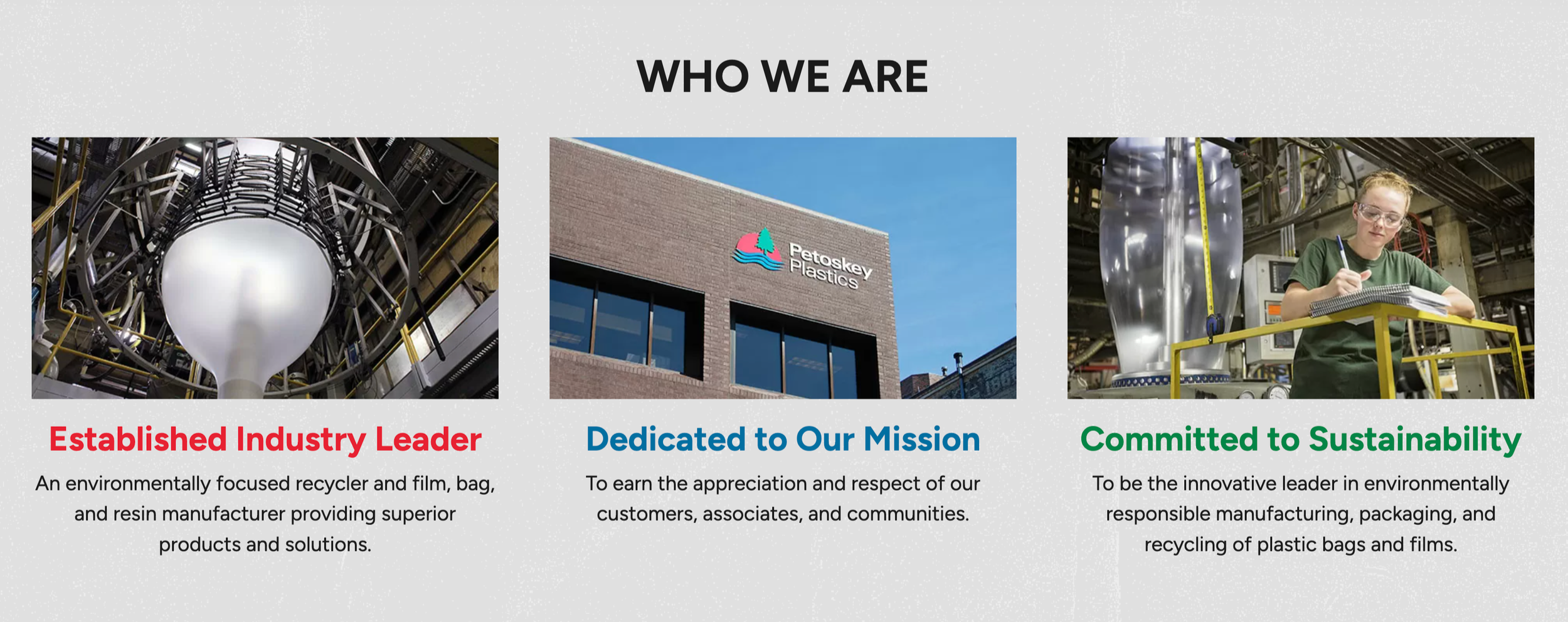 Who Wo Are Header (Petoskey Plastics About Page)