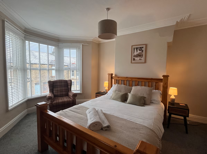 Bedroom in Lancaster serviced apartment for NHS workers