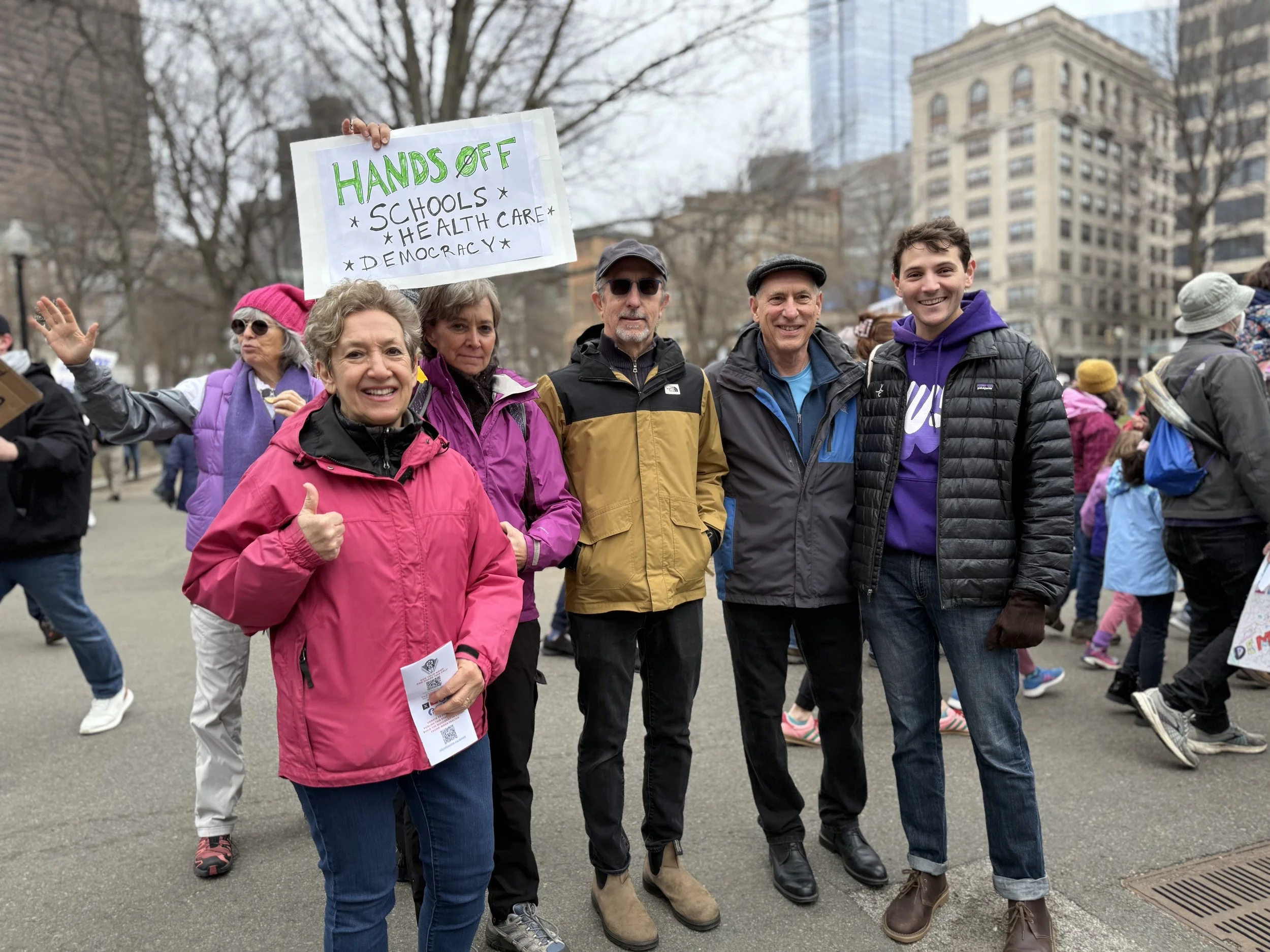 Daniel at the Hands off rally