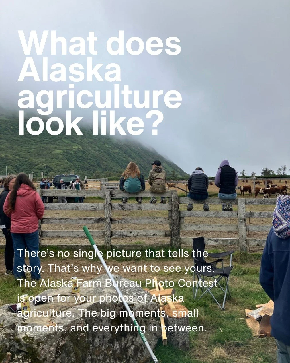 Alaska agriculture looks different from every angle.

We&rsquo;re collecting photos that capture the character, work and everyday reality of agriculture across our state and we want to see it through your eyes.

Your photo could help show people what