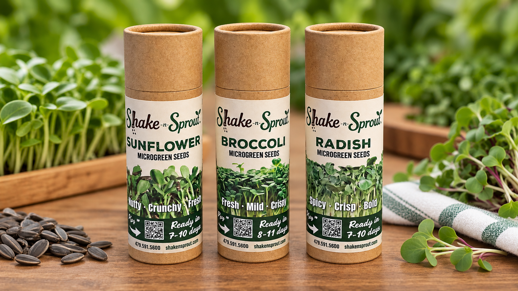 Shake-N-Sprout™ Microgreen Seeds 3-pack Grow at Home