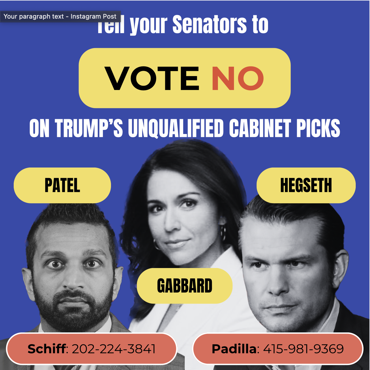 Mass Call to Oppose Trump's Nominee's TODAY!