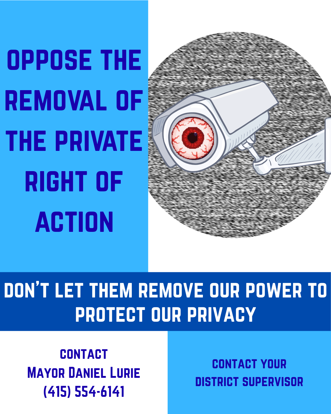 Contact the Mayor and Board of Supervisors: Oppose Removal of the Private Right of Action
