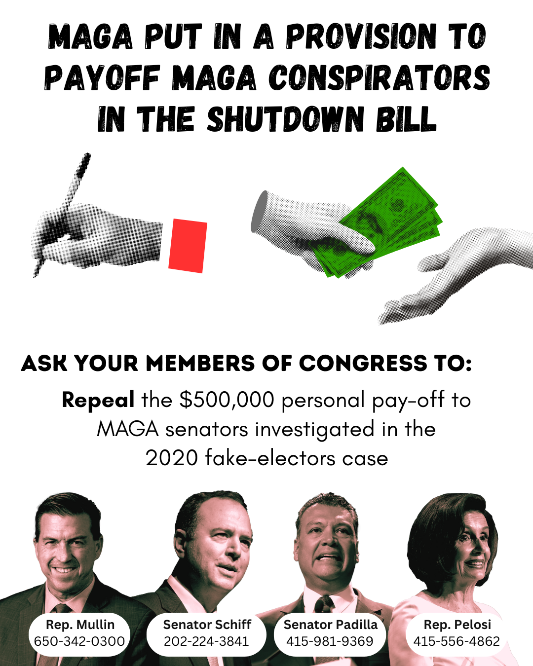 Tell Members of Congress: Repeal the Stealth Payoff to MAGA Conspirators in the Shutdown Bill