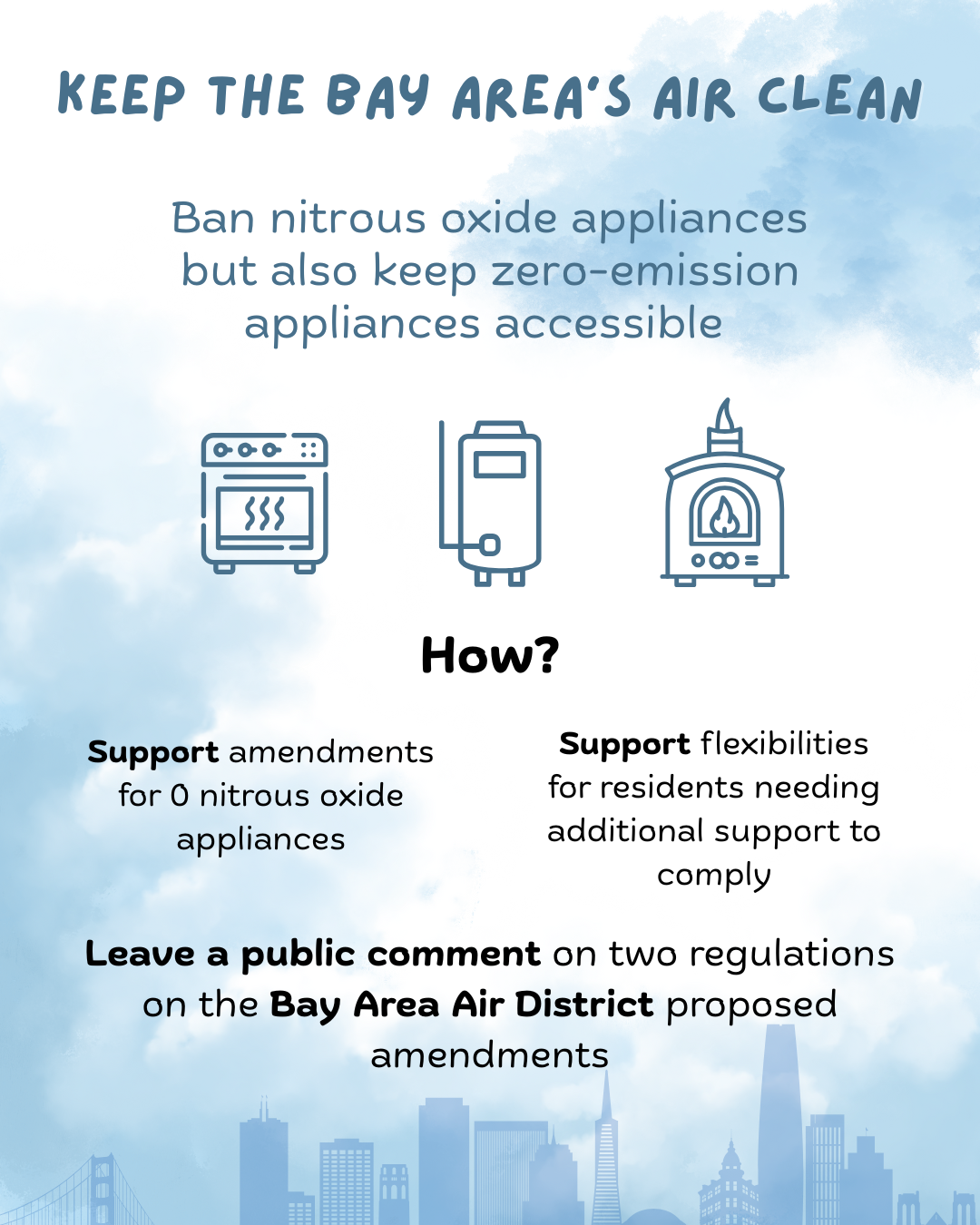 Tell the Bay Area Air District: Add Helpful Amendments to the Zero ZOx Appliance Standards