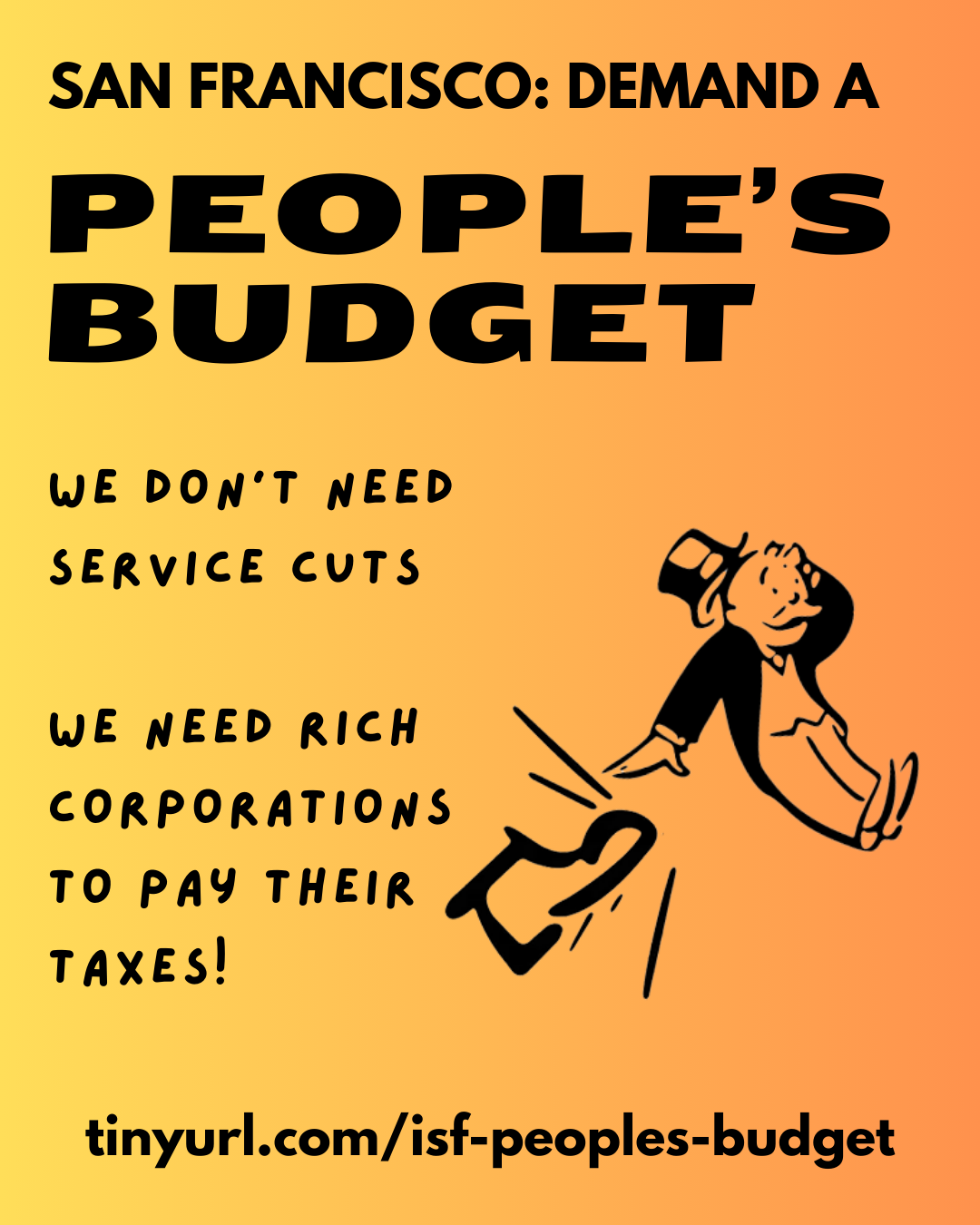 San Francisco: Demand a People's Budget and force Airbnb to pay their taxes! 