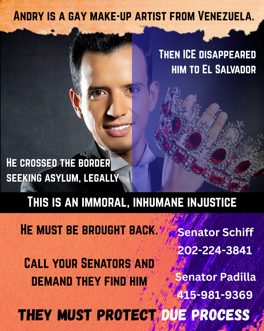 Tell your Senators to speak and stand up for Andry Hernández Romero