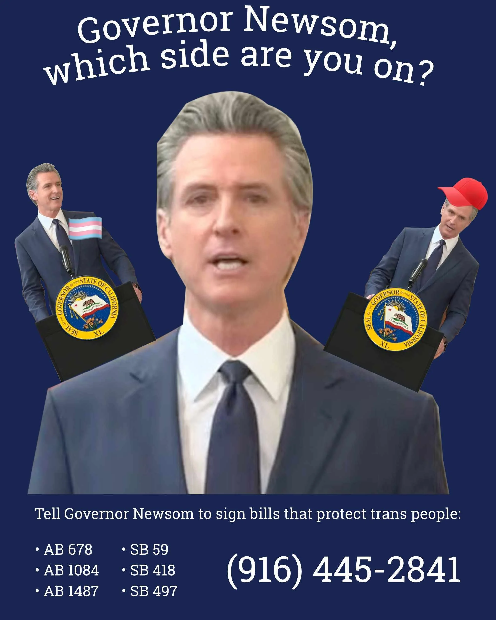 The battle for Gavin Newsom's soul: Urge him to pass bills protecting LGBTQ+ 