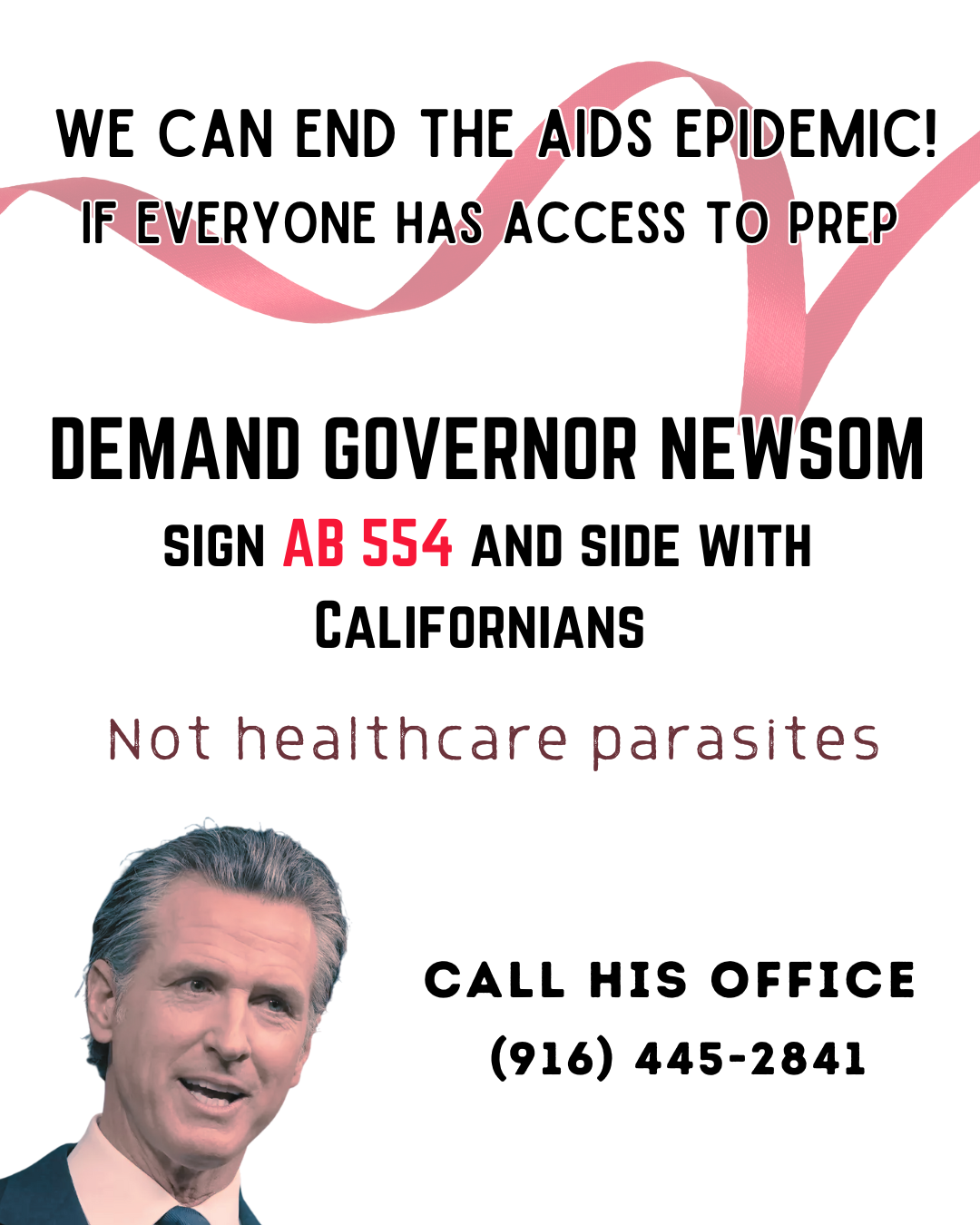 Tell Newsom: Sign AB 554! Don't Let Republicans Make AIDS Great Again!