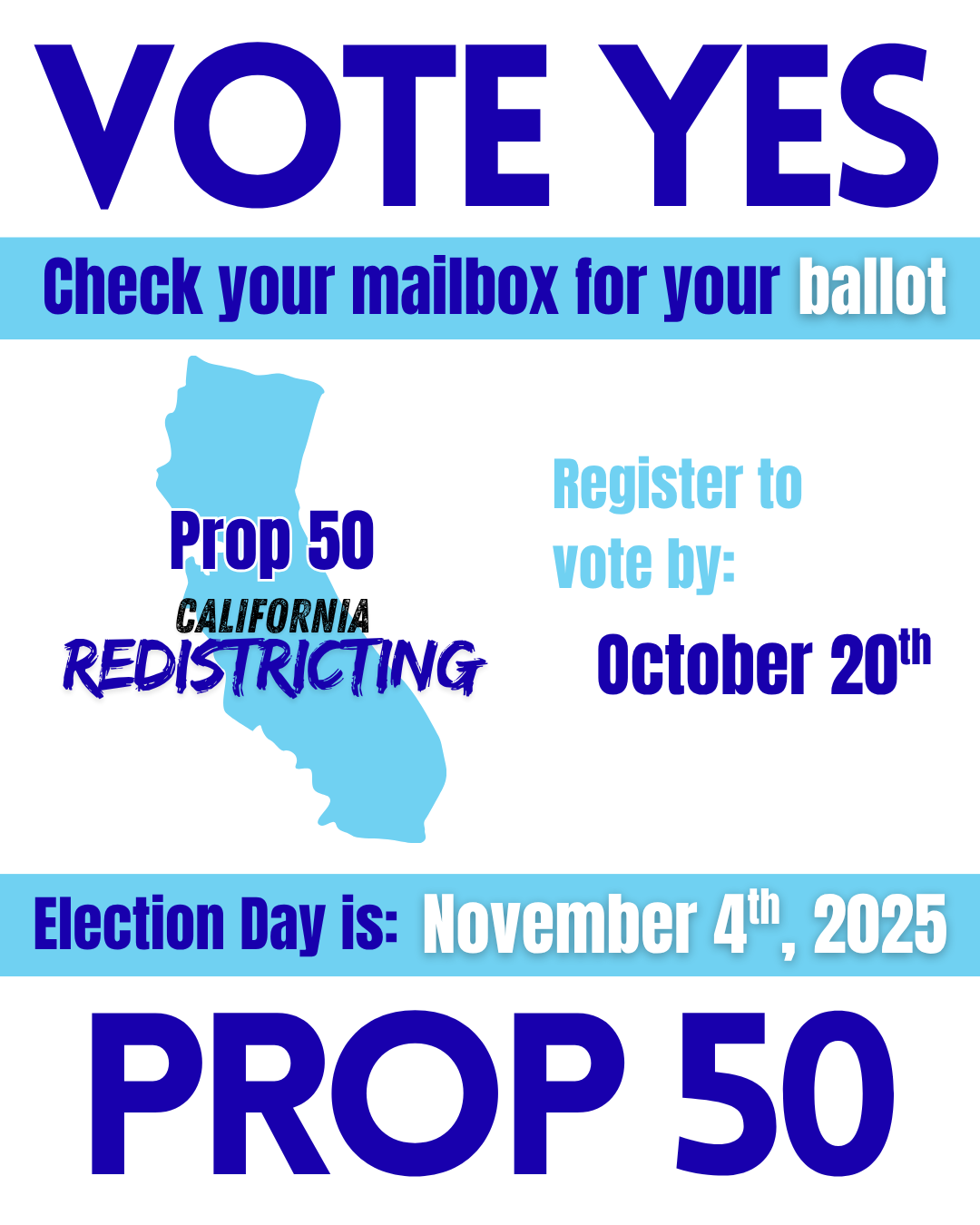 Proposition 50 Countdown: Vote and GOTV Now!
