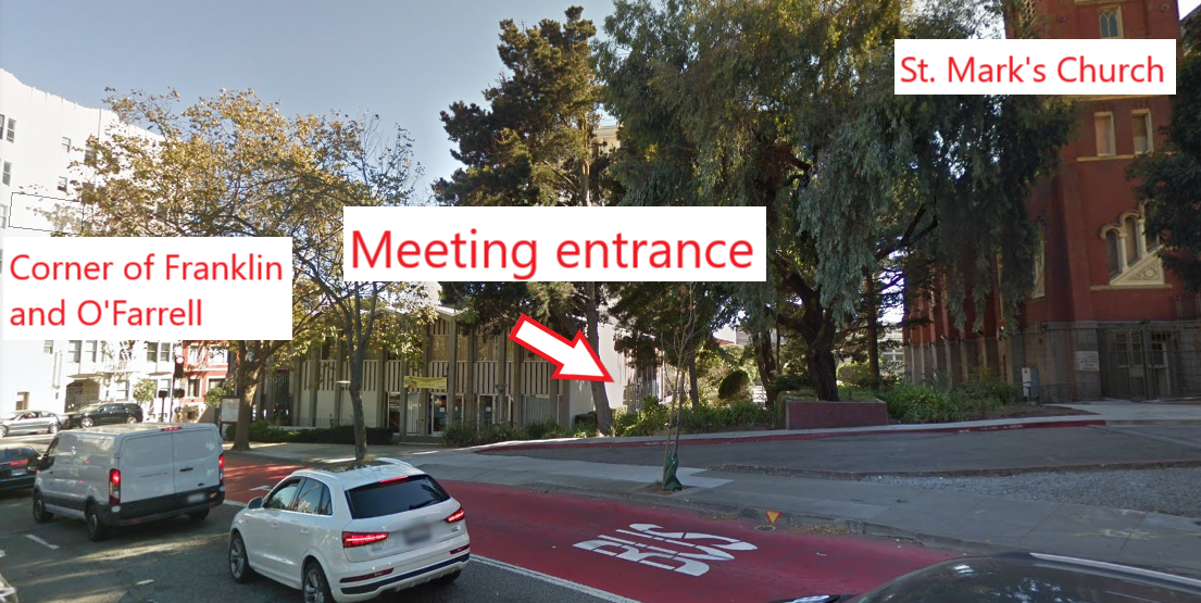 ISF meeting location on the corner of O'Farrell and Franklin streets