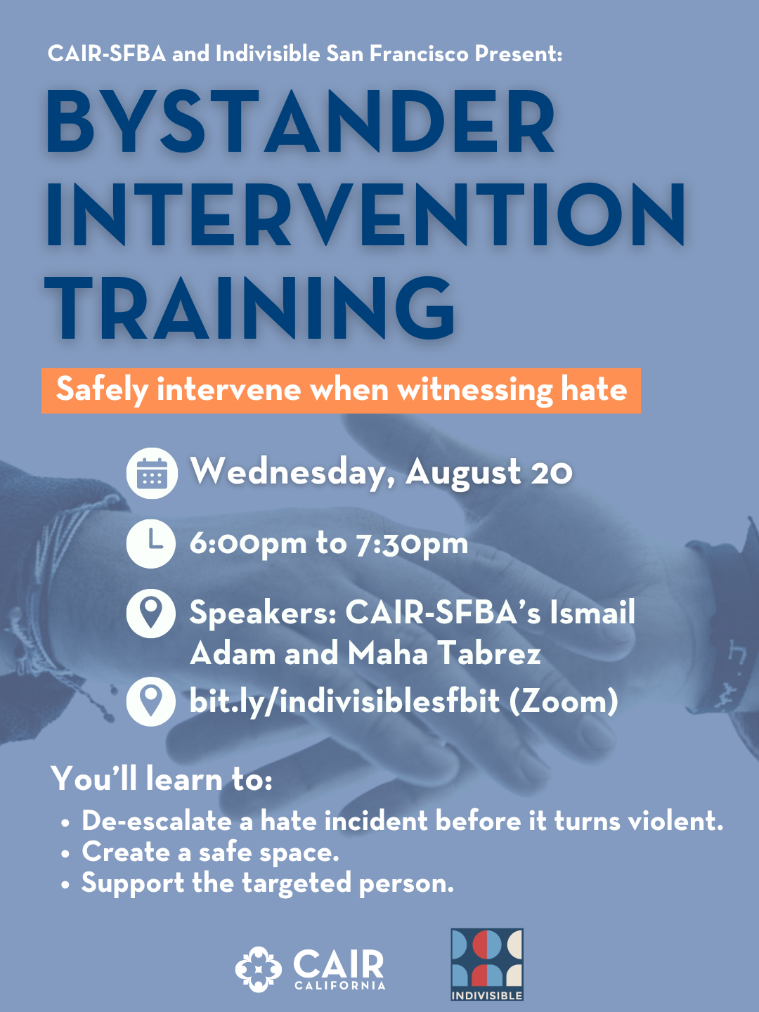 Bystander Intervention Training with ISF and CAIR-SFBA