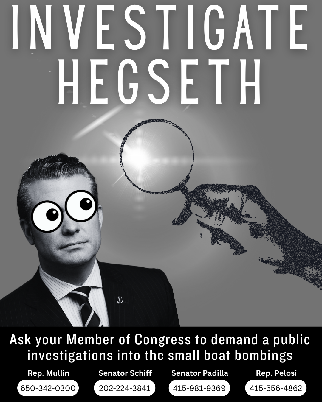 Tell Members of Congress: Demand a Congressional Investigation into Hegseth's Extrajudicial Killings