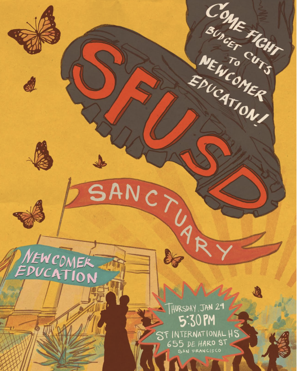 Community meeting to stop budget cuts to immigrant students!