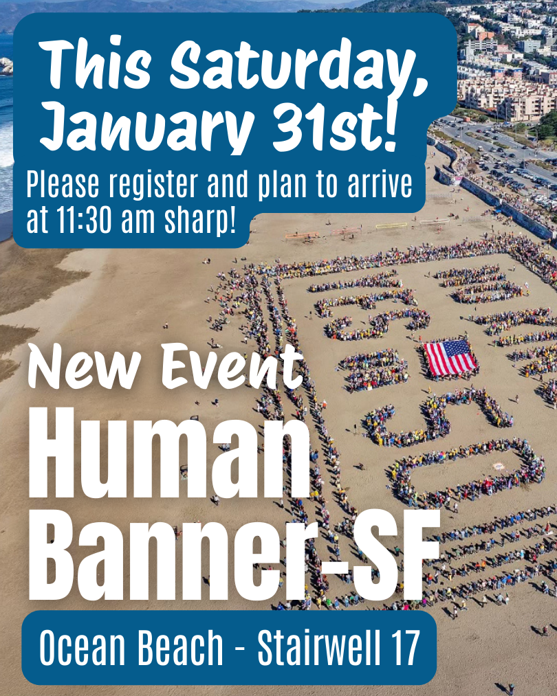 SF Human Banner at Ocean Beach