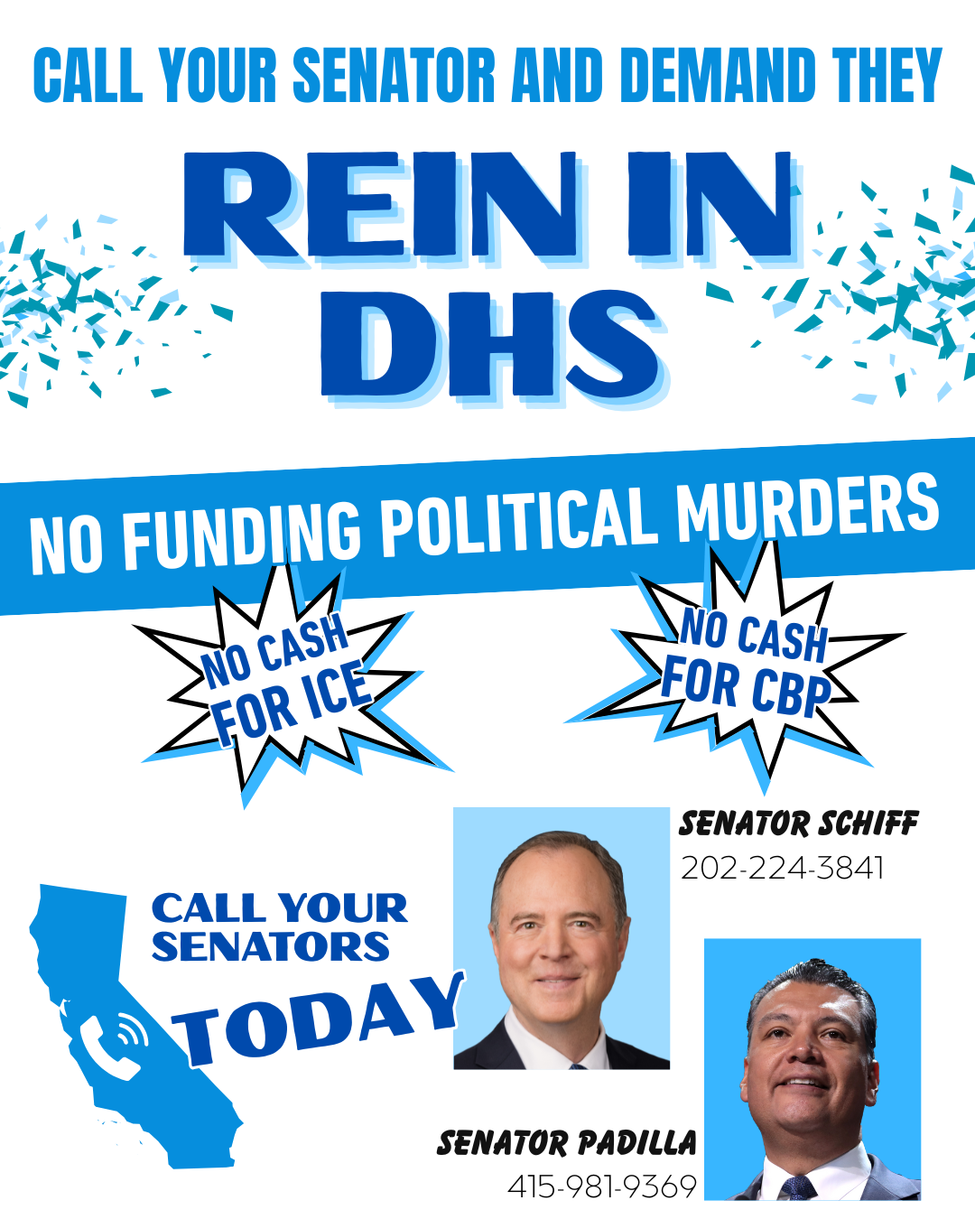 Tell Your Senators: Rein in ICE/CBP! No Funding for Political Murders!