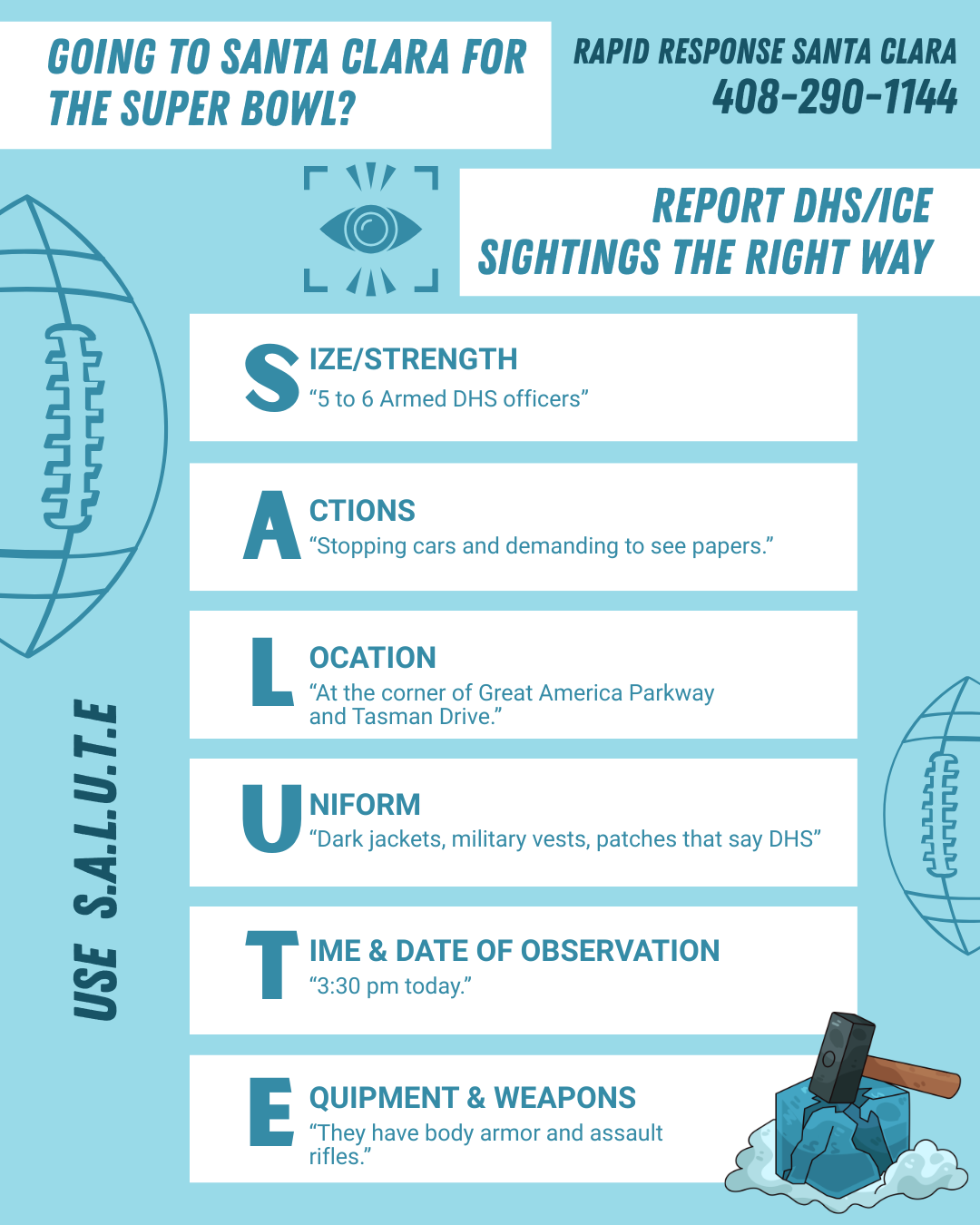Going To Santa Clara For The Super Bowl? Know How To Report DHS/ICE Sightings The Right 