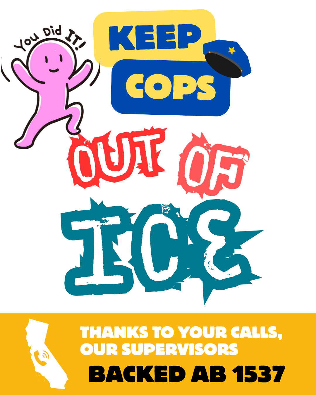 Thank Your Supervisor for Condemning ICE and Supporting CA Bill 1537: No ICE Side Jobs for Law Enforcement
