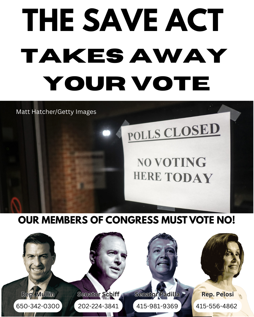 Tell Your Members of Congress: Vote NO on Voter Suppression and Stop the SAVE Act