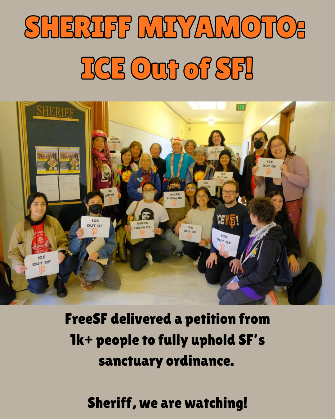 ICE OUT OF SF Sheriff Petition Delivery