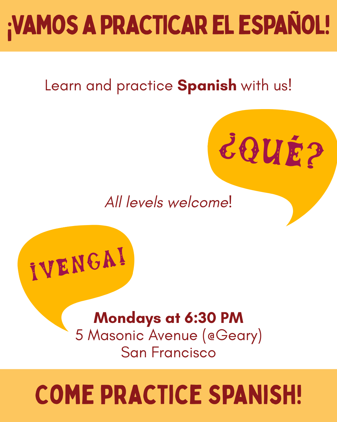 ¡Hola y saludos! ¡Vamos a practicar el español!