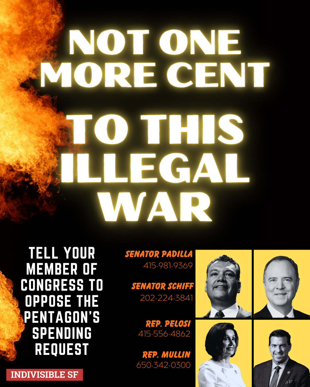 Tell Your Representatives: Not $1 MORE for the Illegal War With Iran!