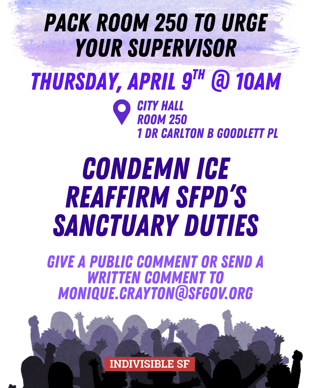 Pack the Room: Urge SF Supervisors to condemn ICE and reaffirm SFPD's Sanctuary Duties