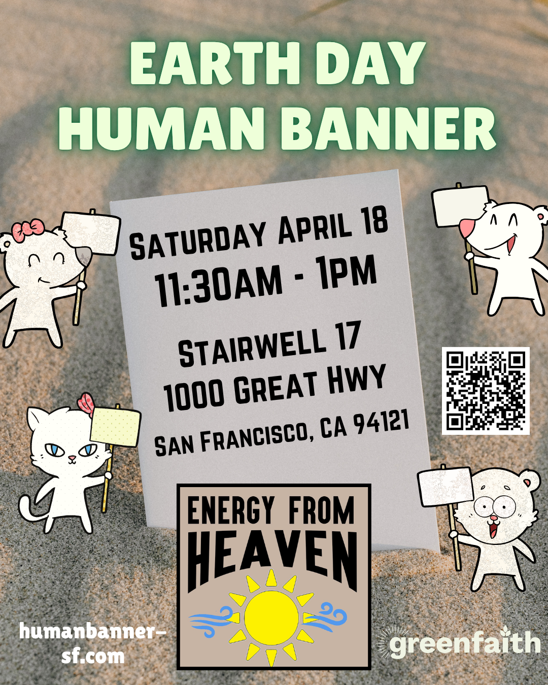 Earth Day Human Banner: "Energy From Heaven" Community Event