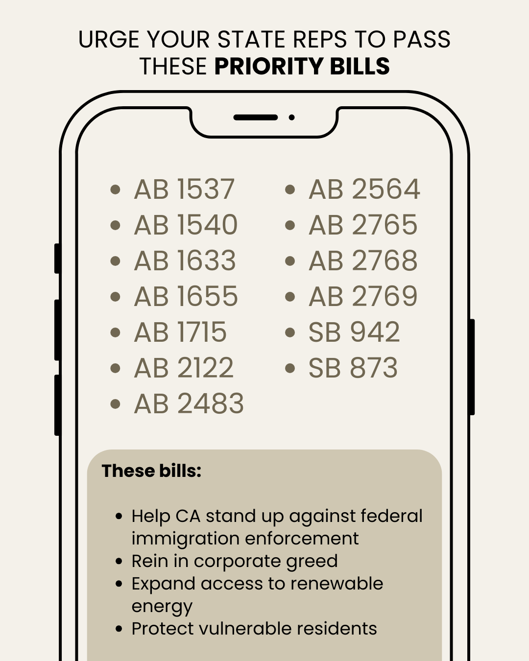 Urge Your State Legislators to Pass These Priority Bills