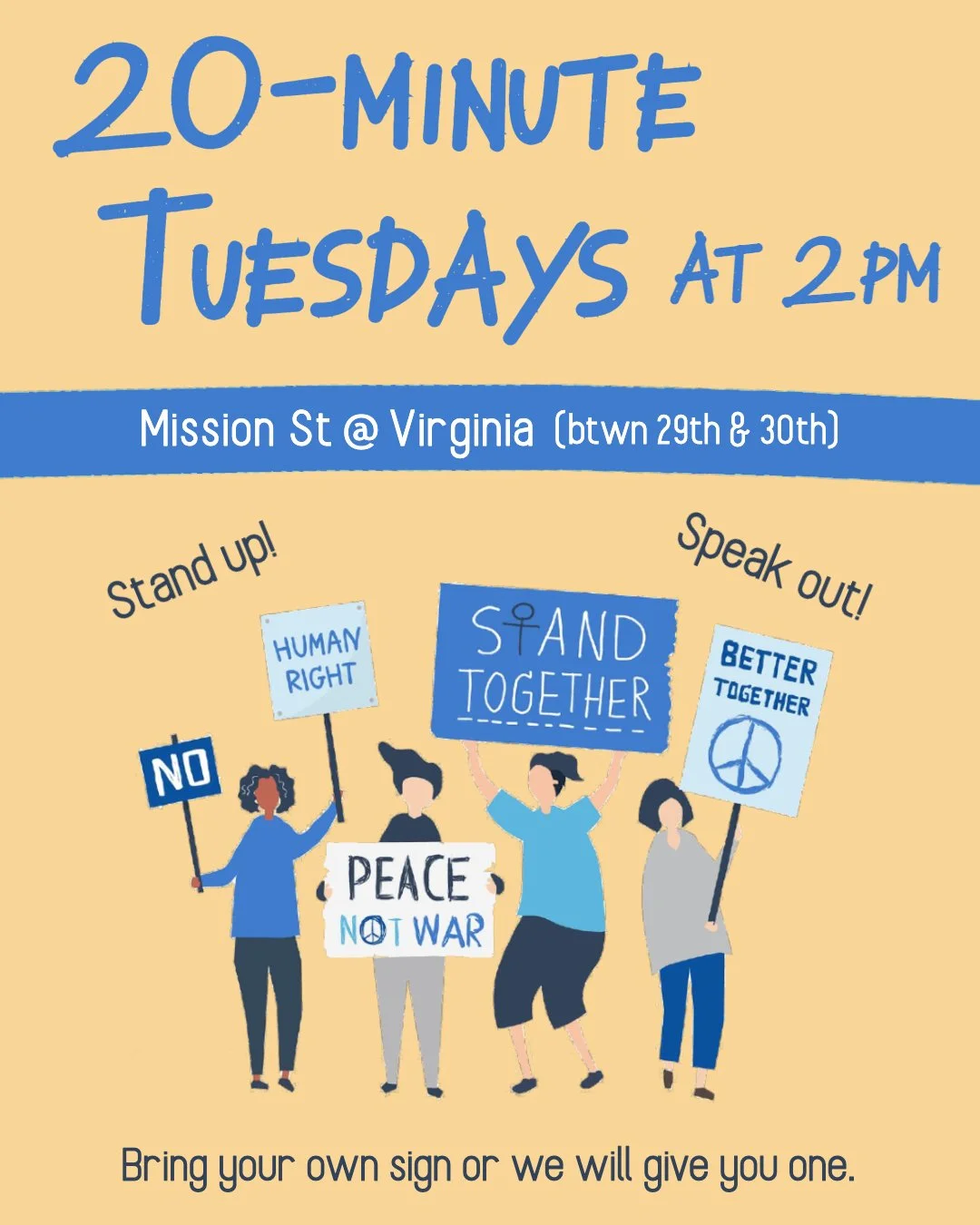 20-Minute Tuesdays at 2pm ~ in Mission Bernal