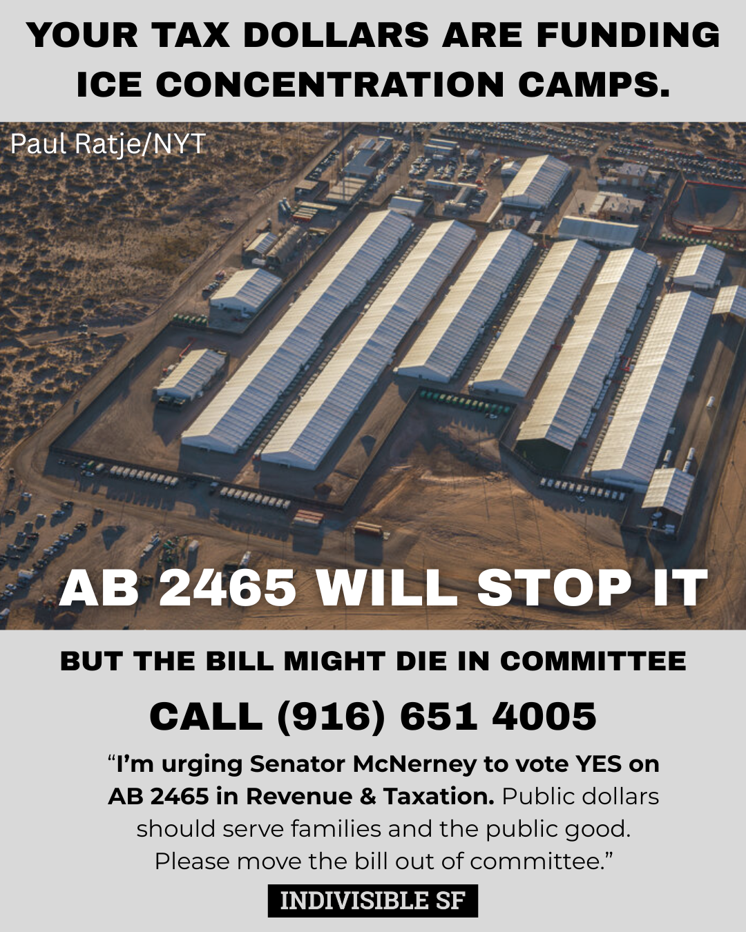 Save the No Tax Dollars for Family Separation Act TODAY