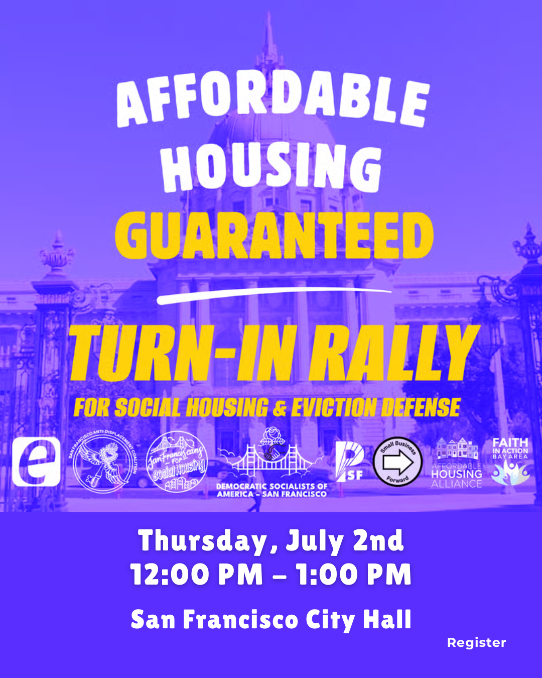 Affordable Housing Guarantee Act Signature Turn-In Rally (and Social Housing Happy Hour)