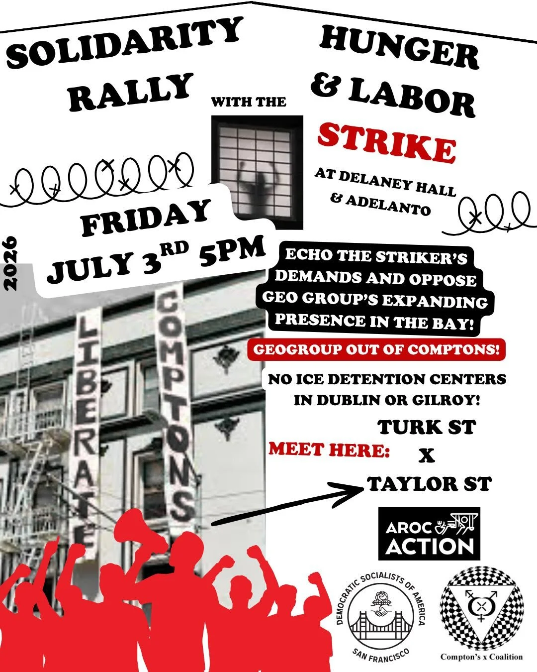 Solidarity Rally with the Labor and Hunger Strike at Delaney Hall and Adelanto
