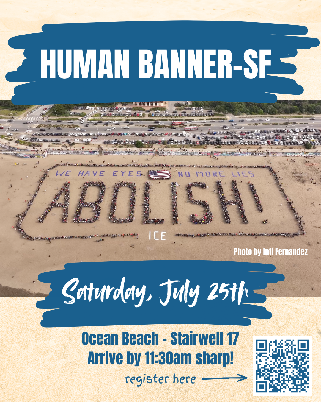 New Human Banner on Ocean Beach