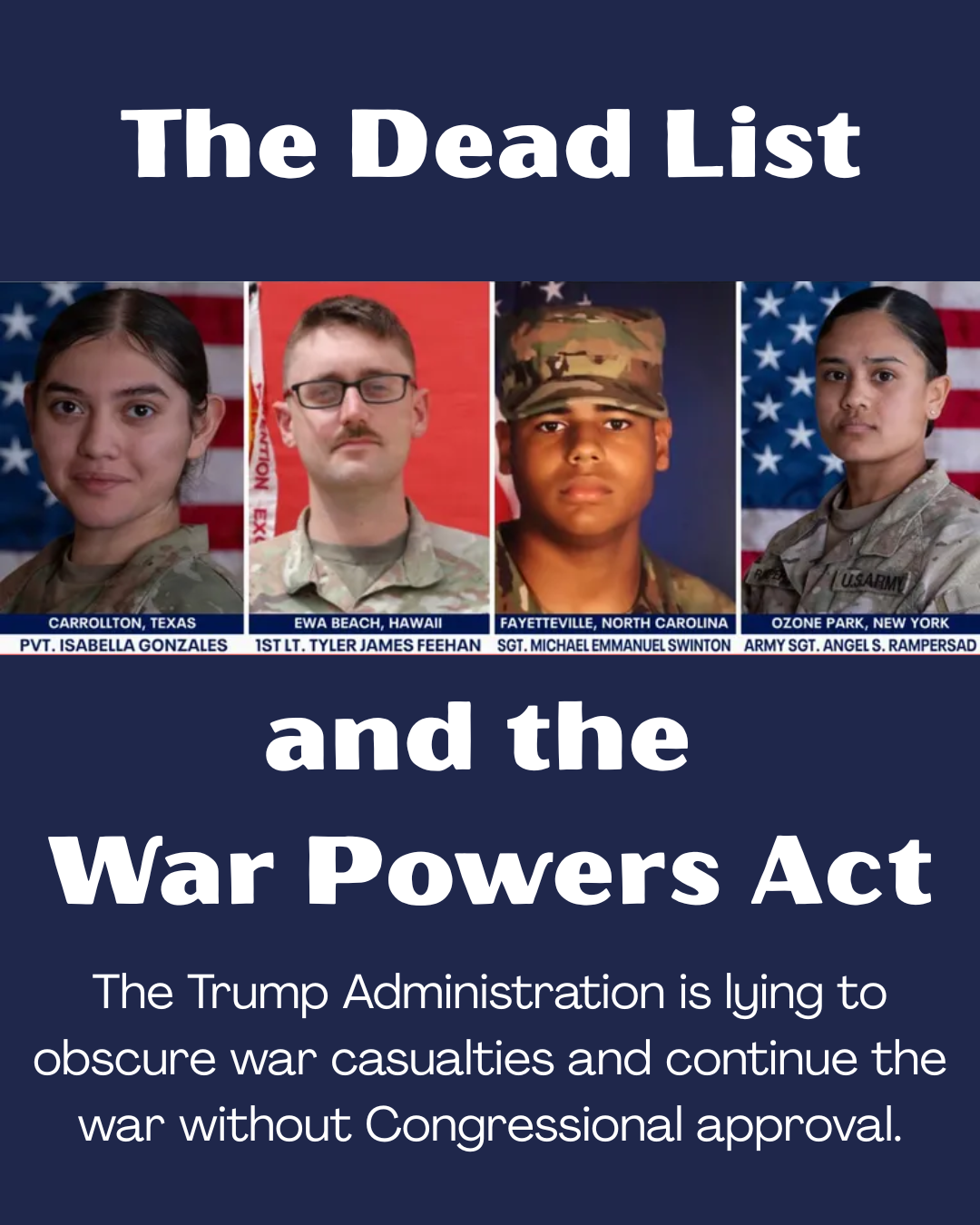 The Dead List and the War Powers Act