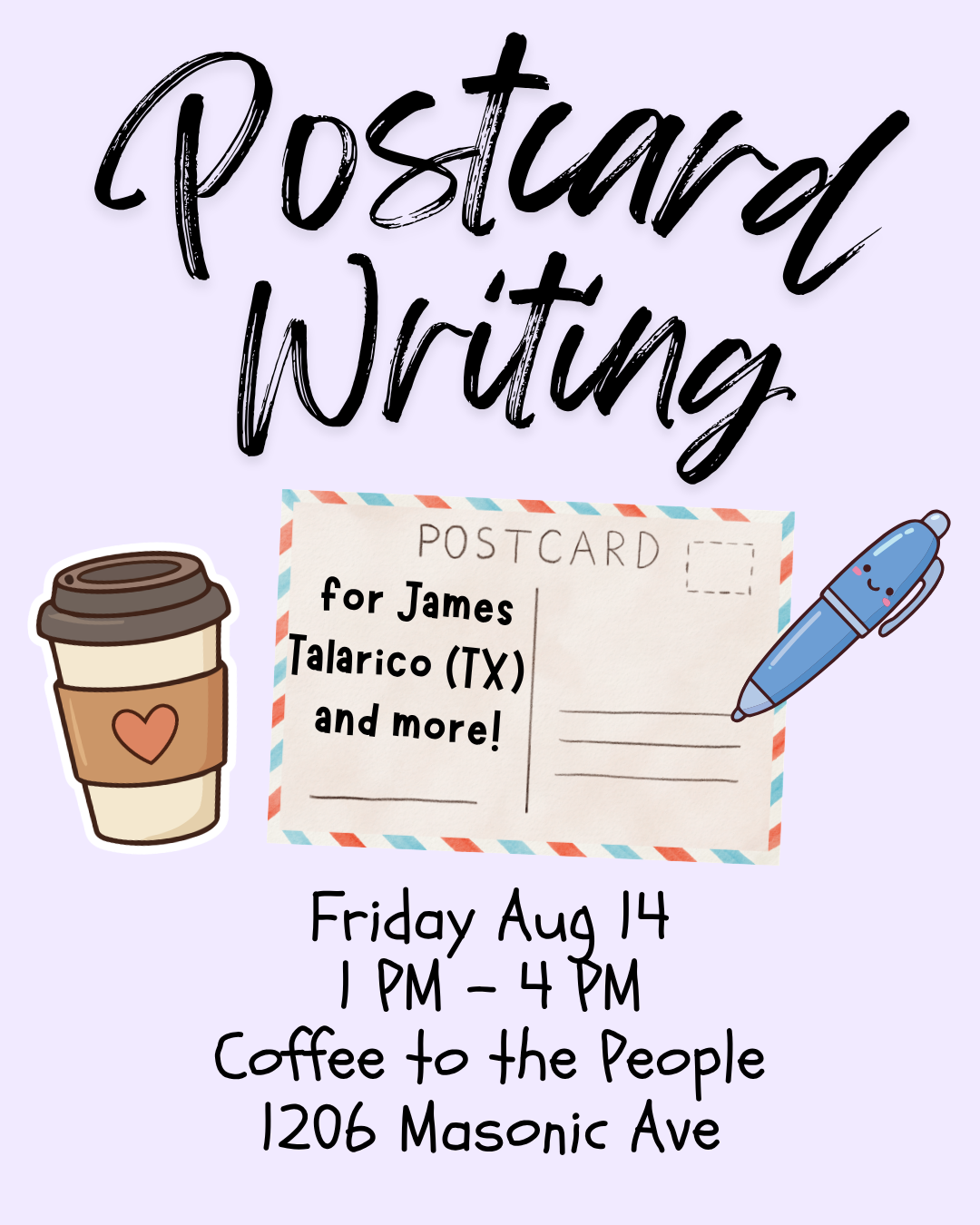 Postcard Writing Group at Coffee to the People