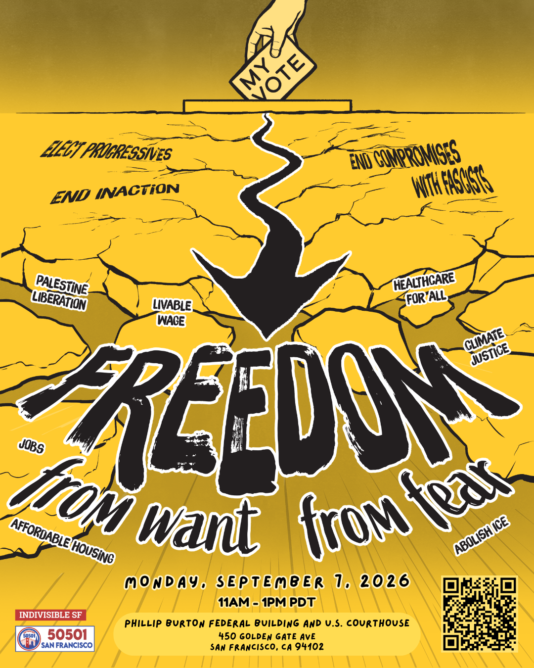 Freedom From Want, Freedom From Fear! Labor Day Rally