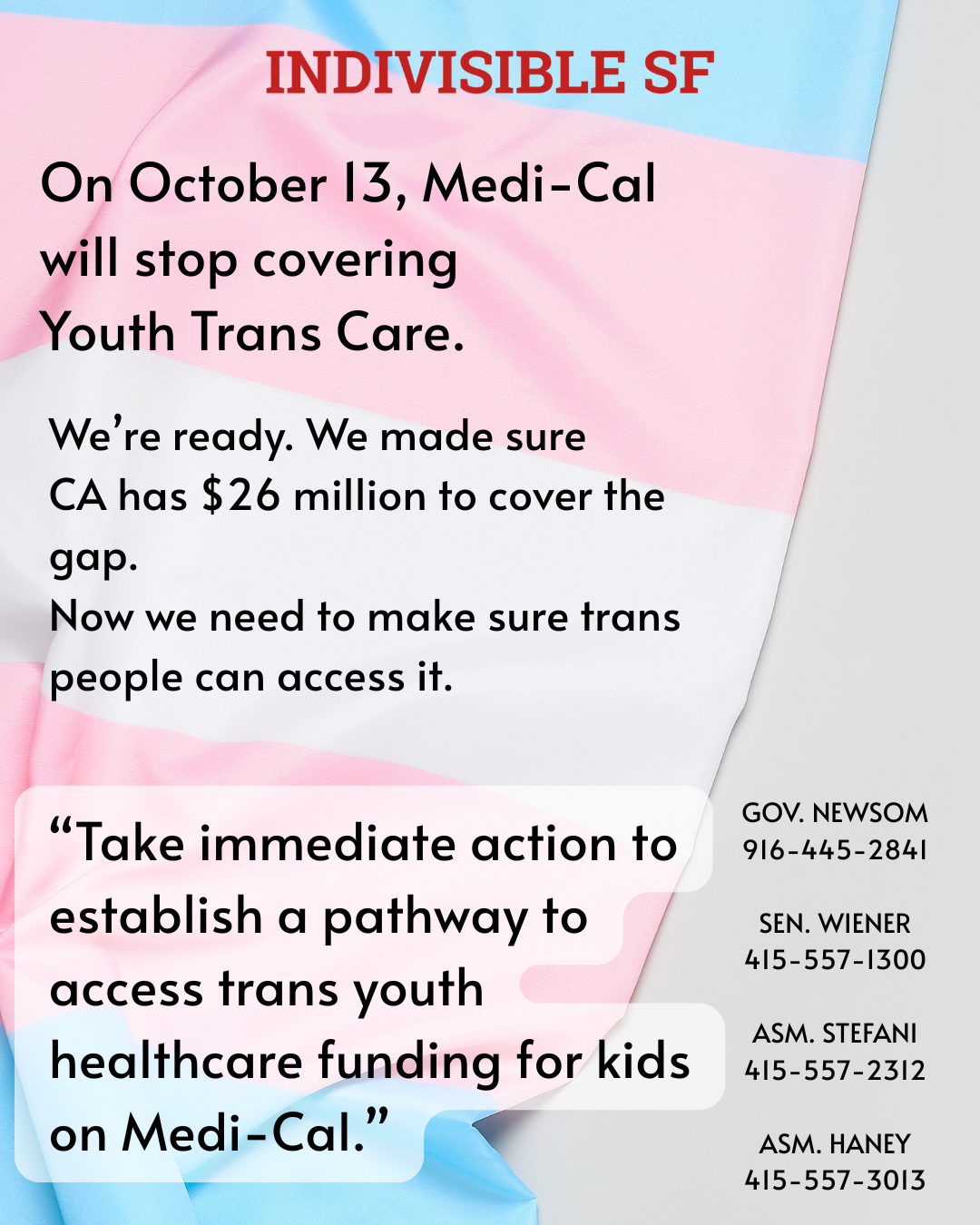 Call Your Reps—California Must Uphold $26M Promised for Transgender Youth Healthcare
