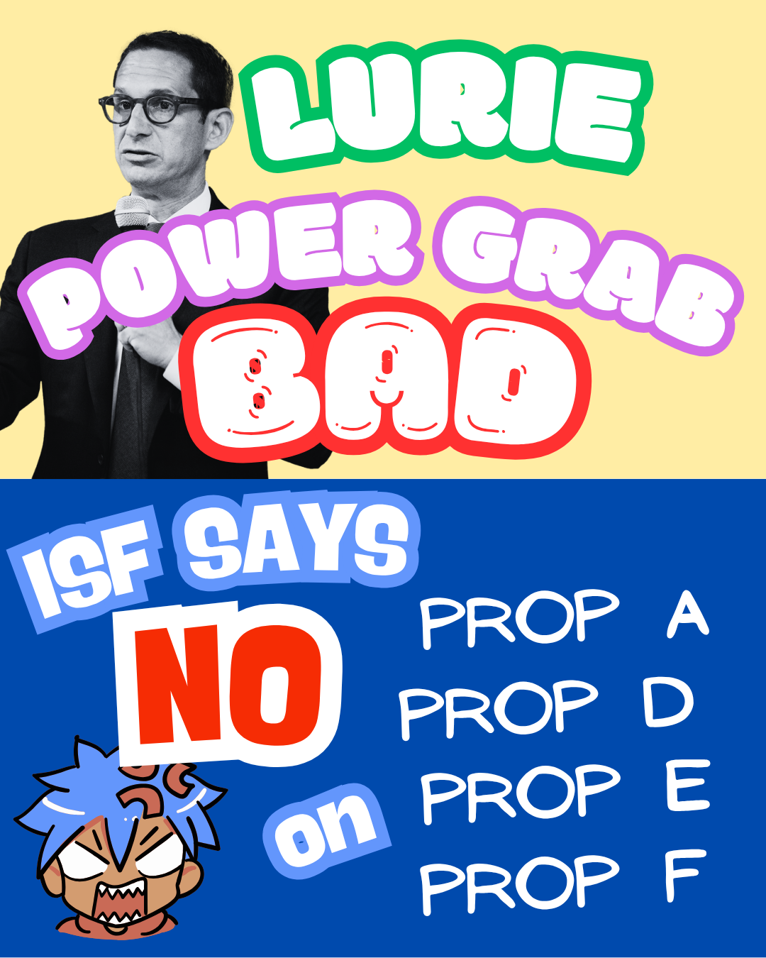 SF wants democracy Not  Lurie's Power Grab: NO on A, D, E, F 