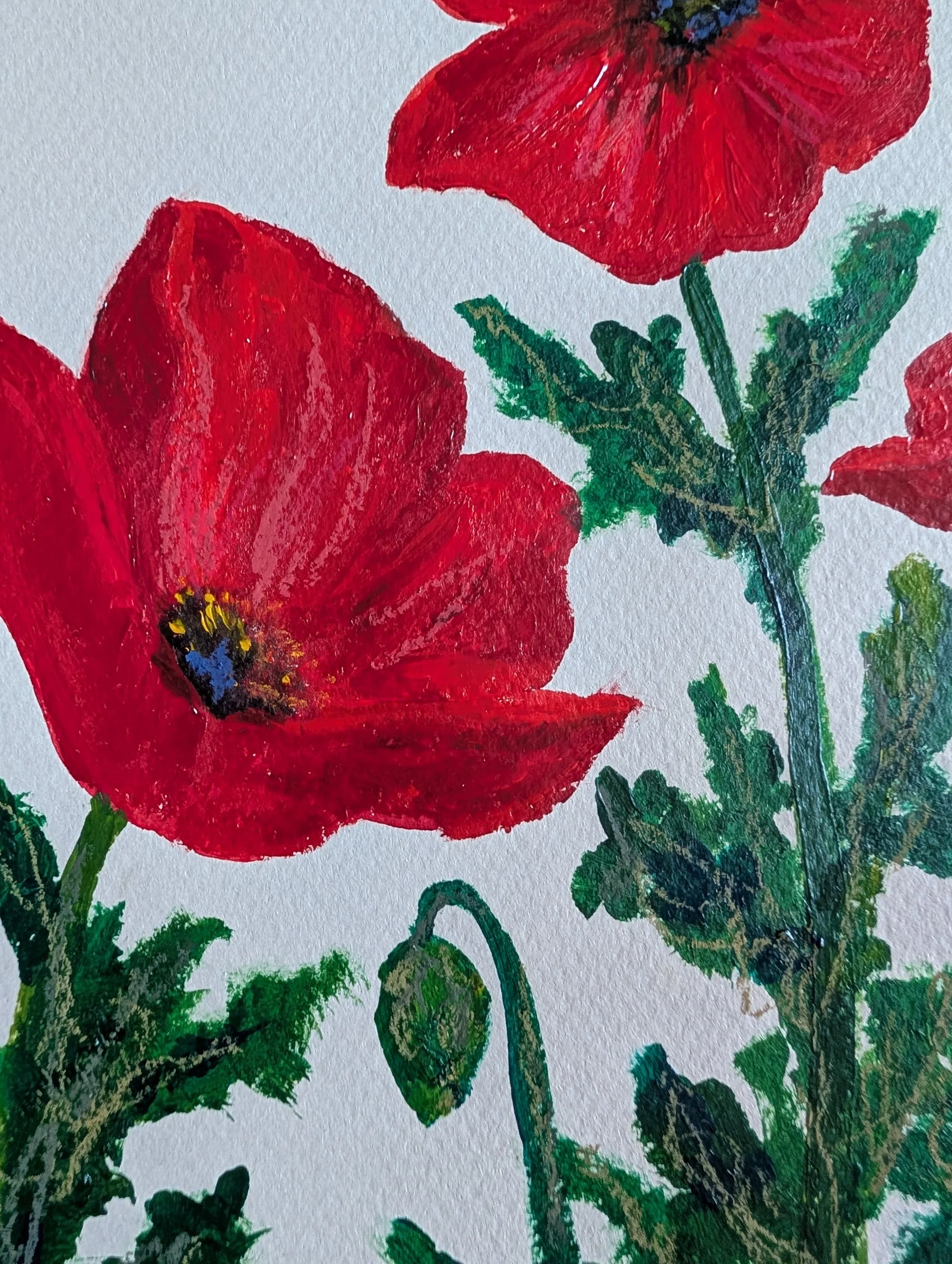 close up mixed media flower poppy floral august birth flower art colorado artist original art.jpg