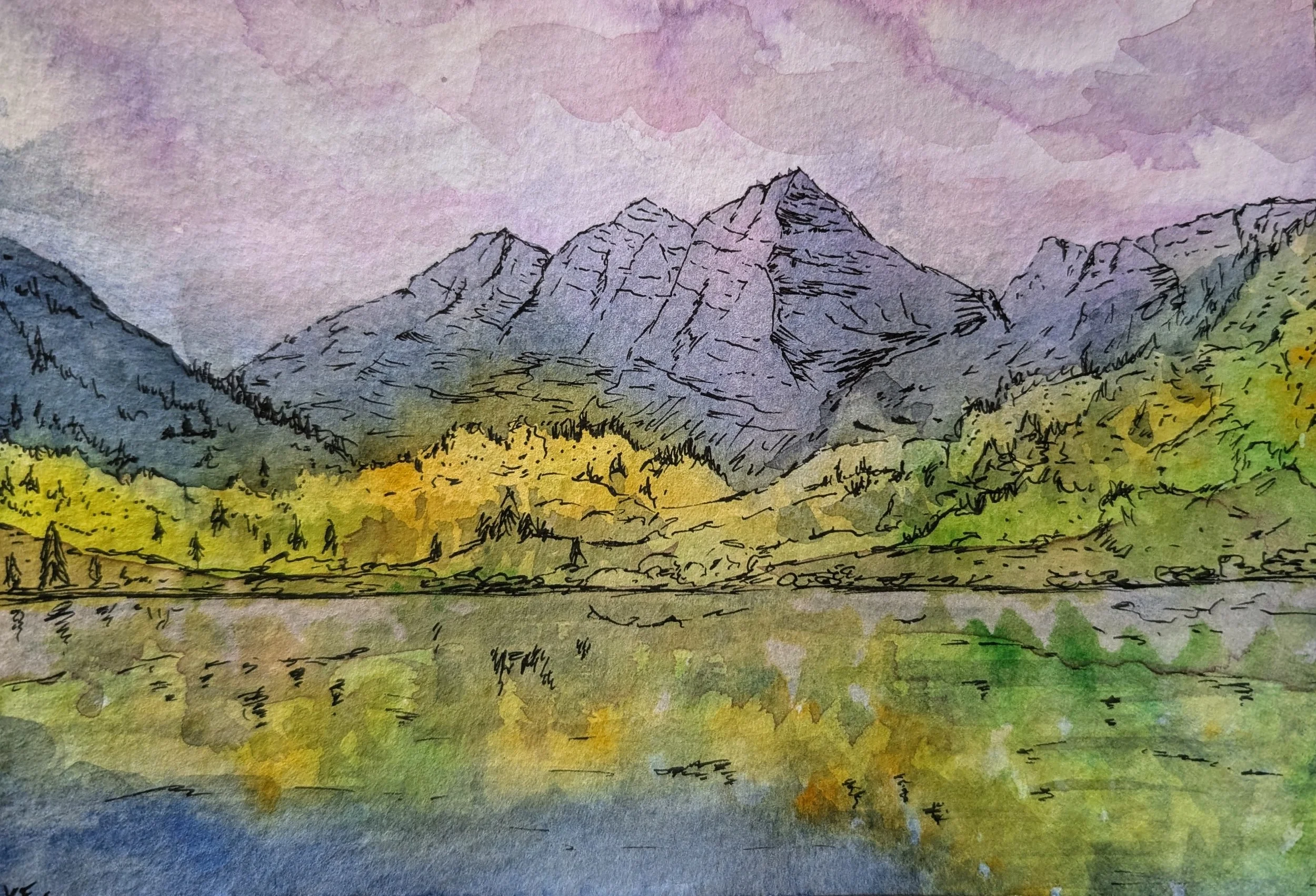 Watercolor and Ink Landscapes